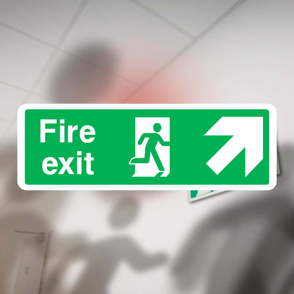 Fire Exit Sign Forward Right Arrow - The Sign Shed