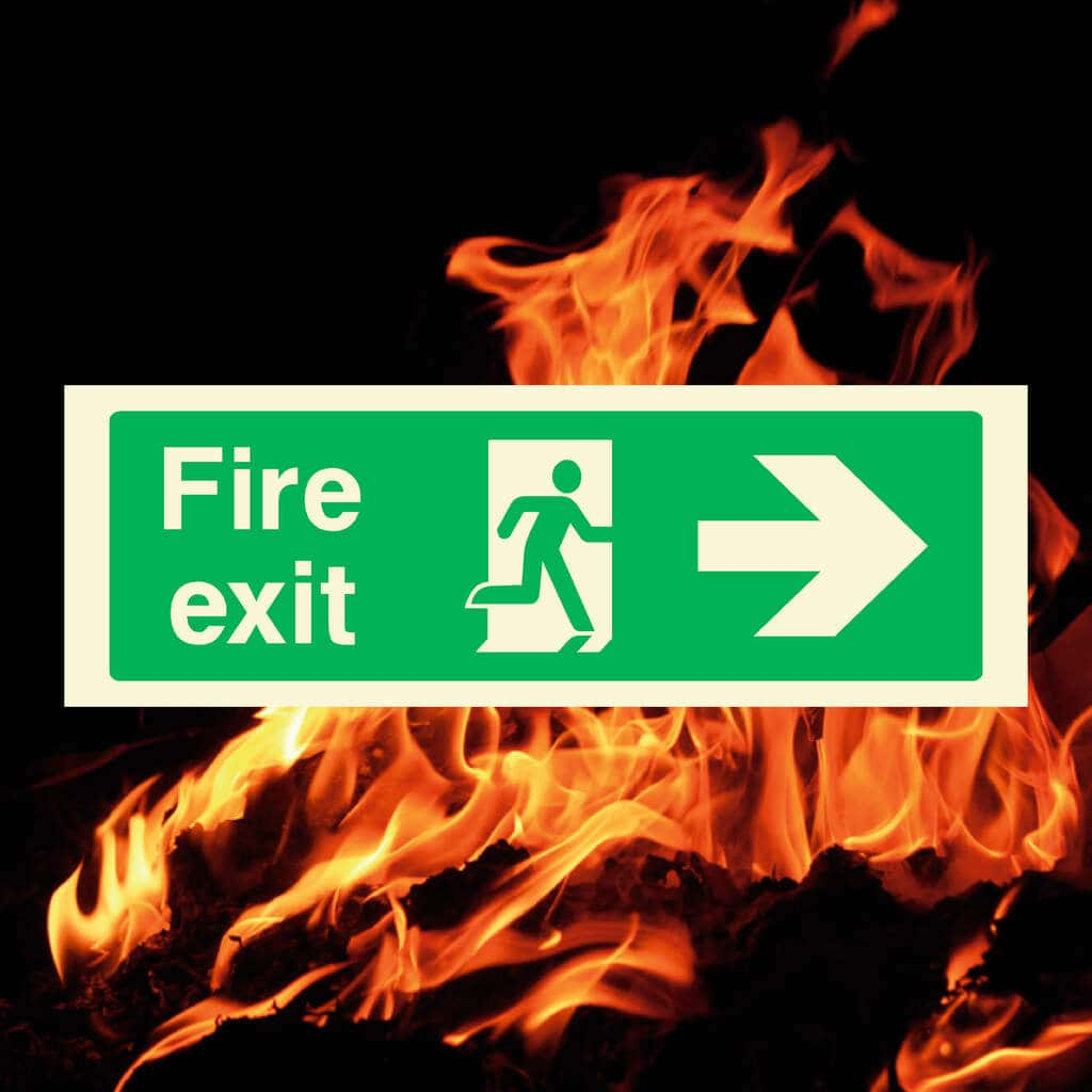 Fire Exit Sign | Right Arrow - The Sign Shed