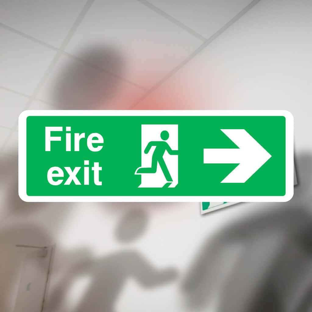 Fire Exit Sign | Right Arrow - The Sign Shed