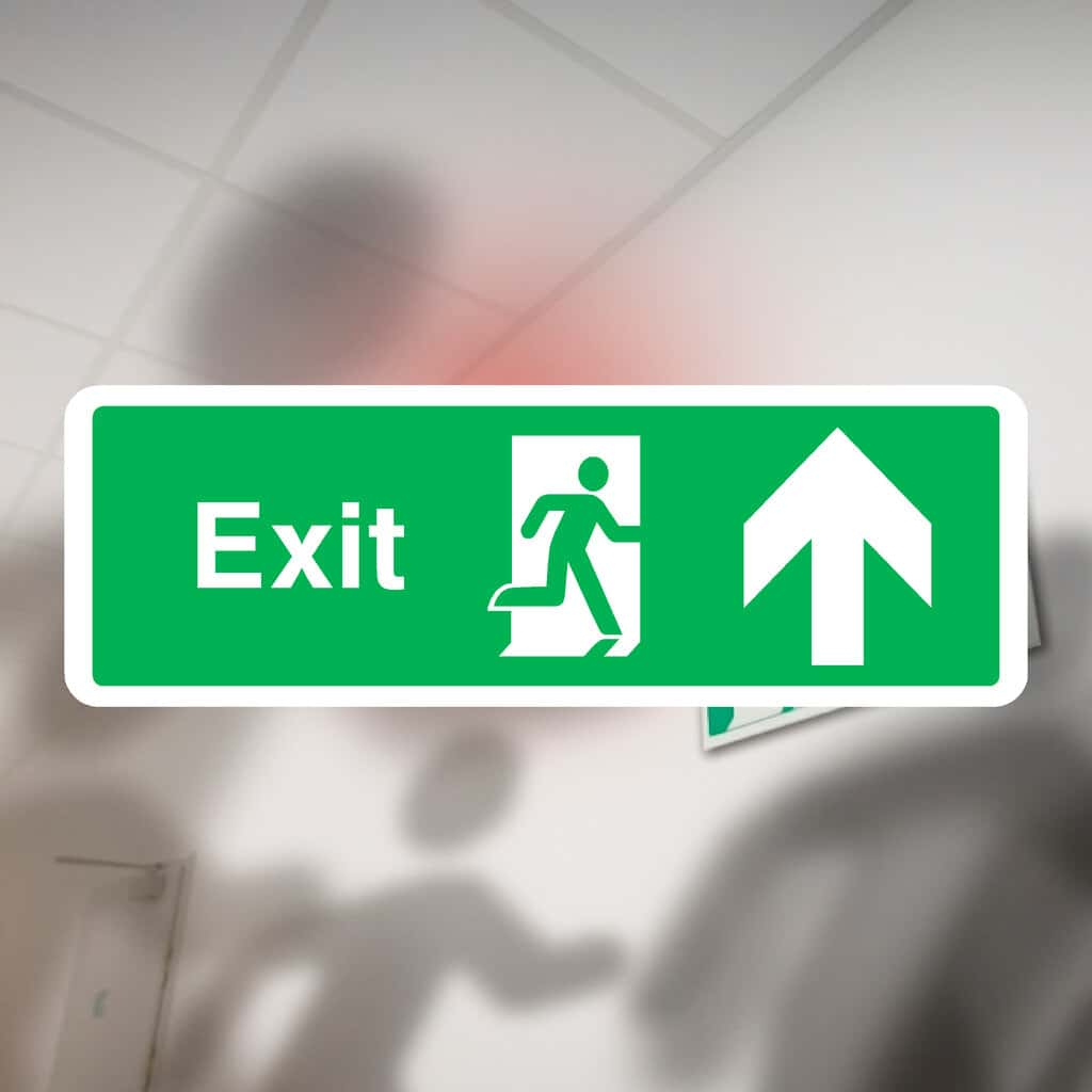 Fire Exit Sign Up Arrow - The Sign Shed