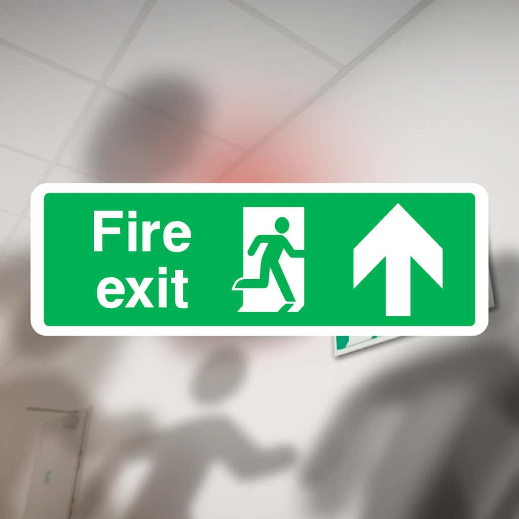 Fire Exit Sign Up Arrow - The Sign Shed