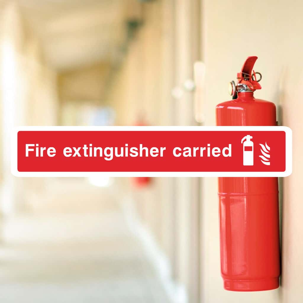 Fire Extinguisher Carried Sign - The Sign Shed