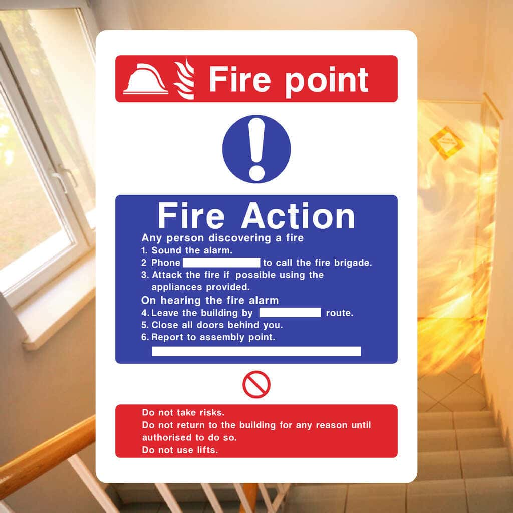 Fire Point Fire Action Sign - The Sign Shed