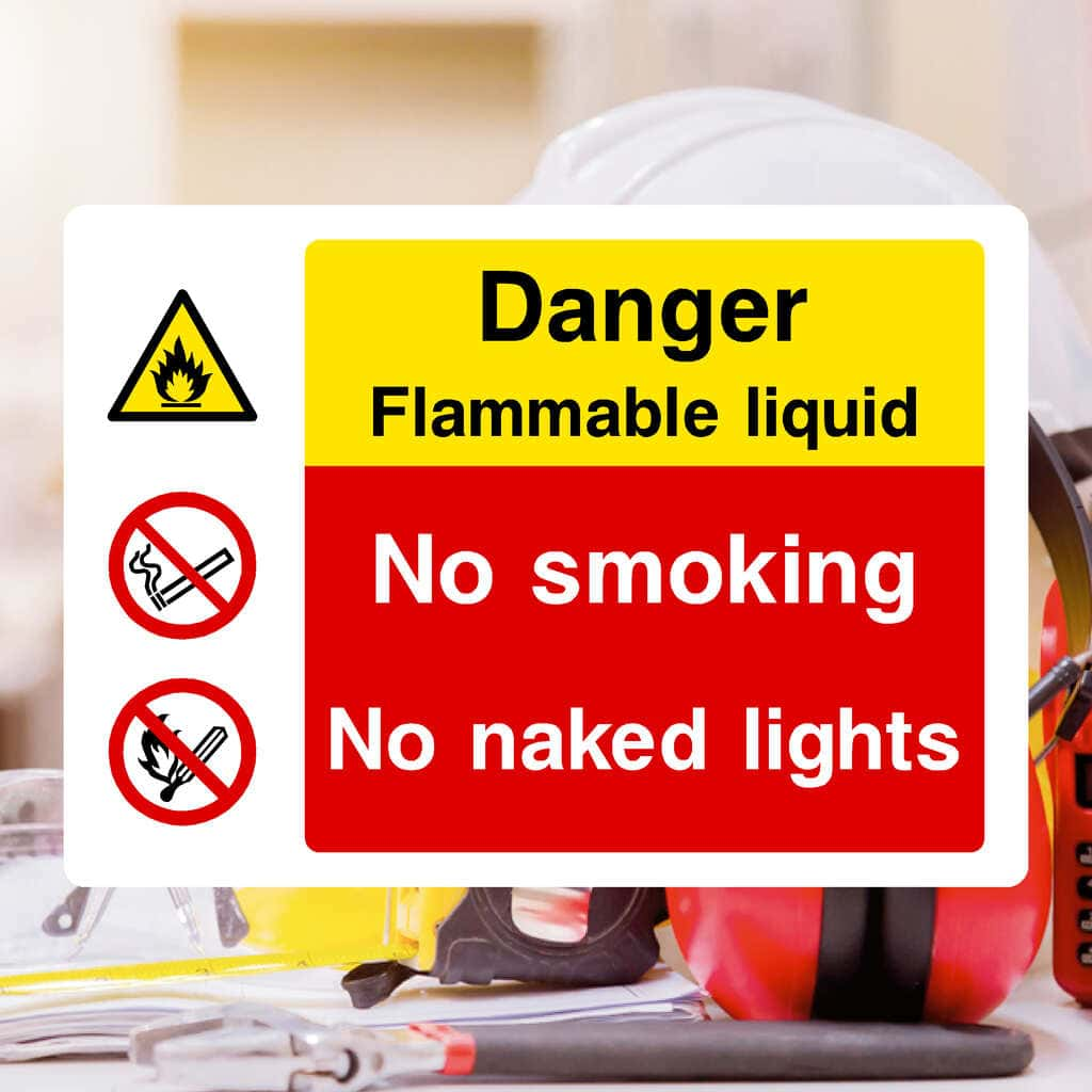 Flammable Liquid No Smoking No Naked Lights Sign - The Sign Shed