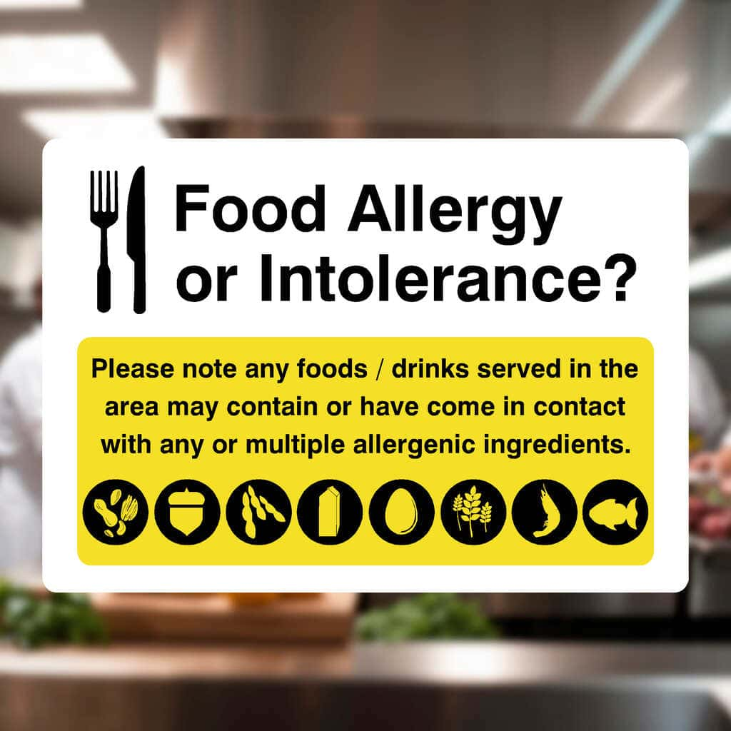 Food Allergy Notice Landscape Sign - The Sign Shed