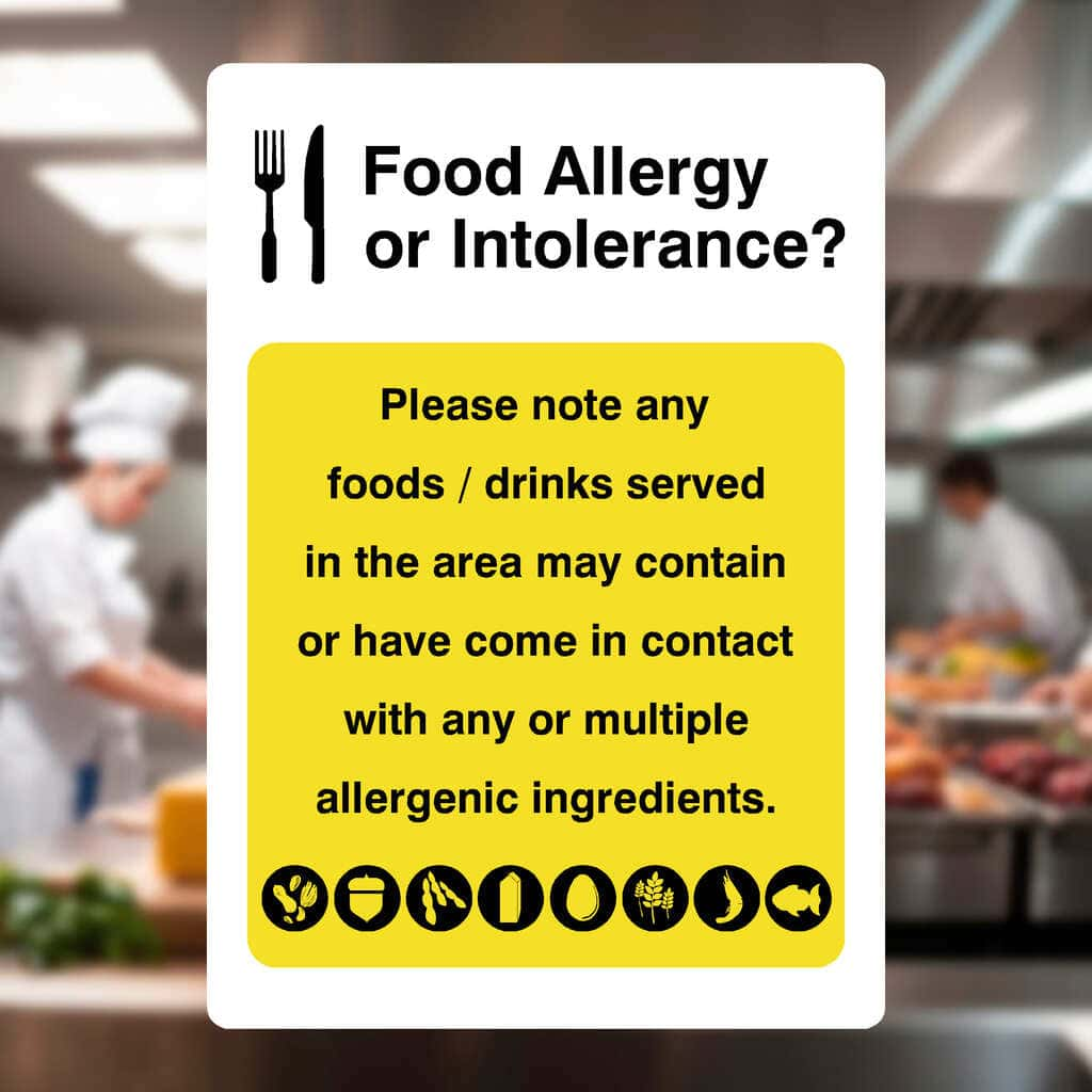 Food Allergy Notice Portrait Sign - The Sign Shed