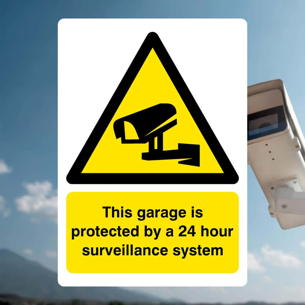 Garage Protected By CCTV Sign - The Sign Shed