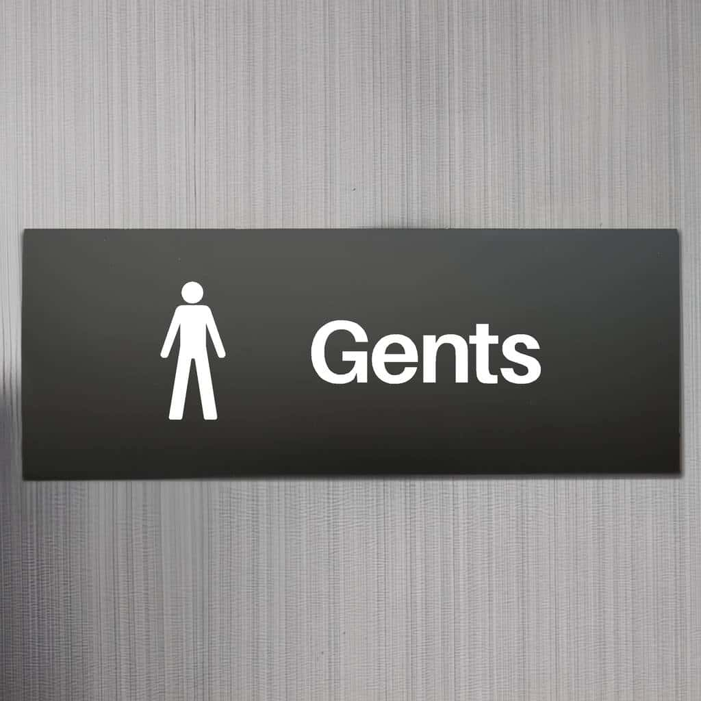 Gents Toilet Door Sign Midnight Black Landscape - The Sign Shed