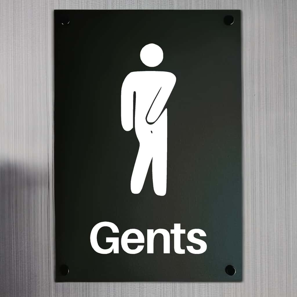 Gents Toilet Sign Midnight Black Portrait