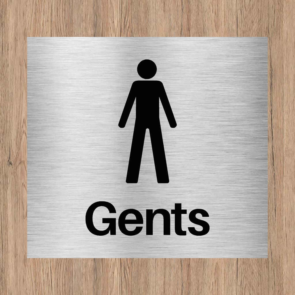 Gents Toilets Sign in Brushed Silver - The Sign Shed