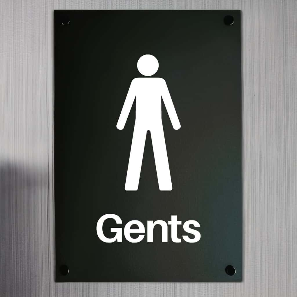 Gents Toilets Sign Midnight Black Portrait - The Sign Shed