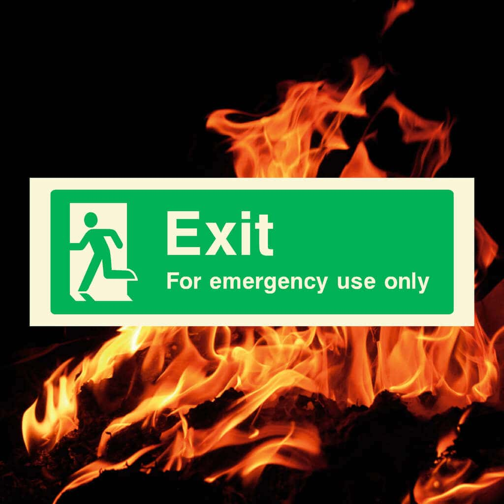 Glow In The Dark Exit For Emergency Use Only Sign - The Sign Shed