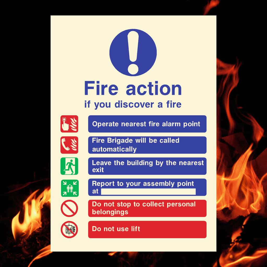 Glow In The Dark Fire Action Discover A Fire Sign - The Sign Shed