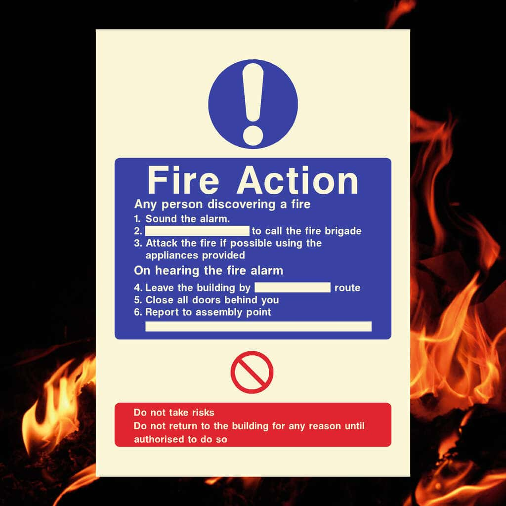 Glow In The Dark Fire Action Do Not Use Lifts Sign - The Sign Shed