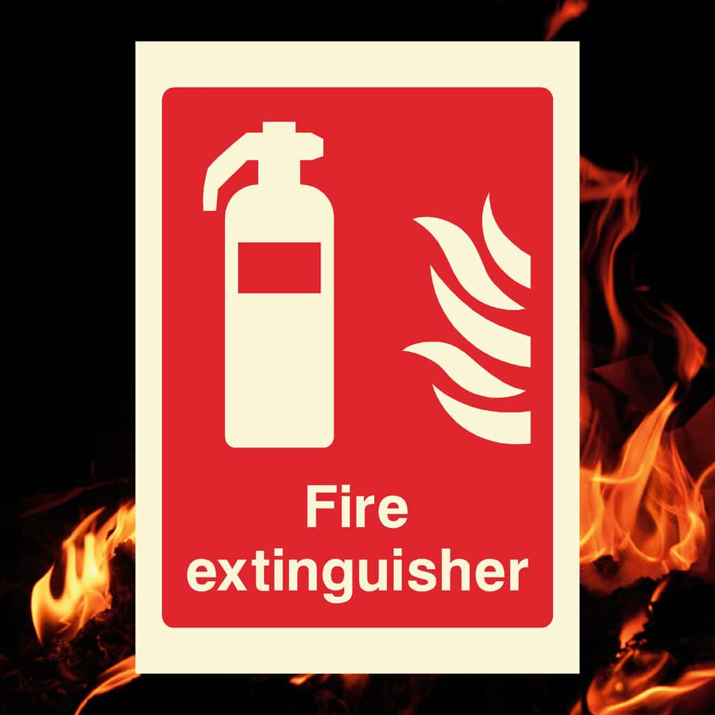 Glow In The Dark Fire Extinguisher Sign - The Sign Shed