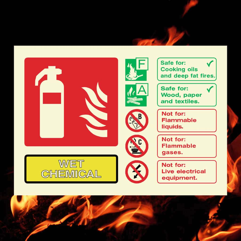 Glow Wet Chemical Extinguisher Sign - The Sign Shed