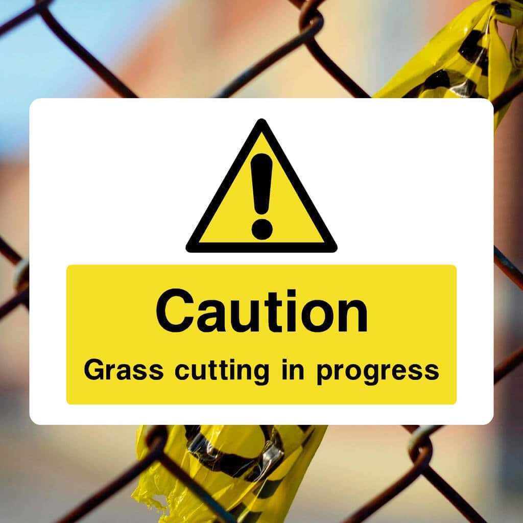 Grass Cutting In Progress Sign - The Sign Shed