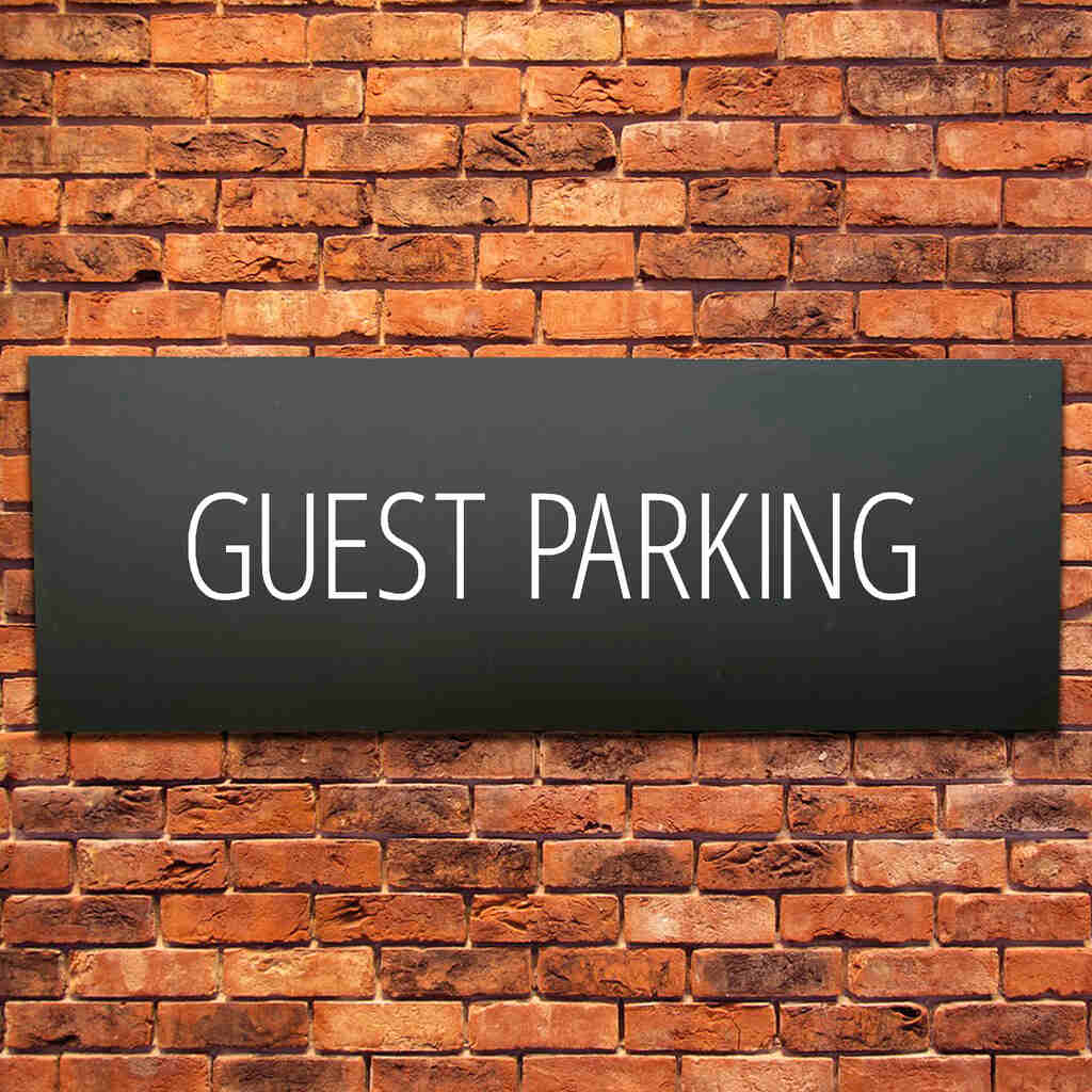 Guest Parking Sign Midnight Black Landscape - The Sign Shed