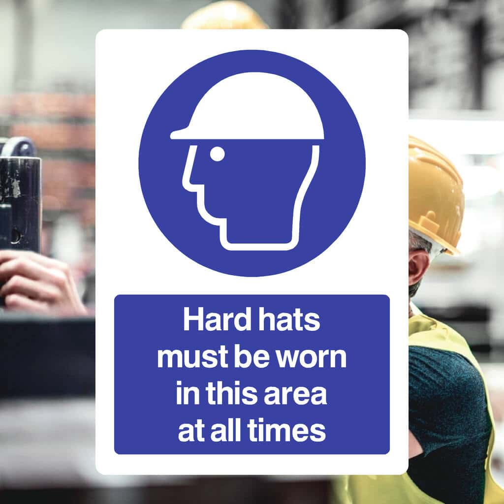 Hard Hats Must Be Worn In This Area At All Times Sign - The Sign Shed