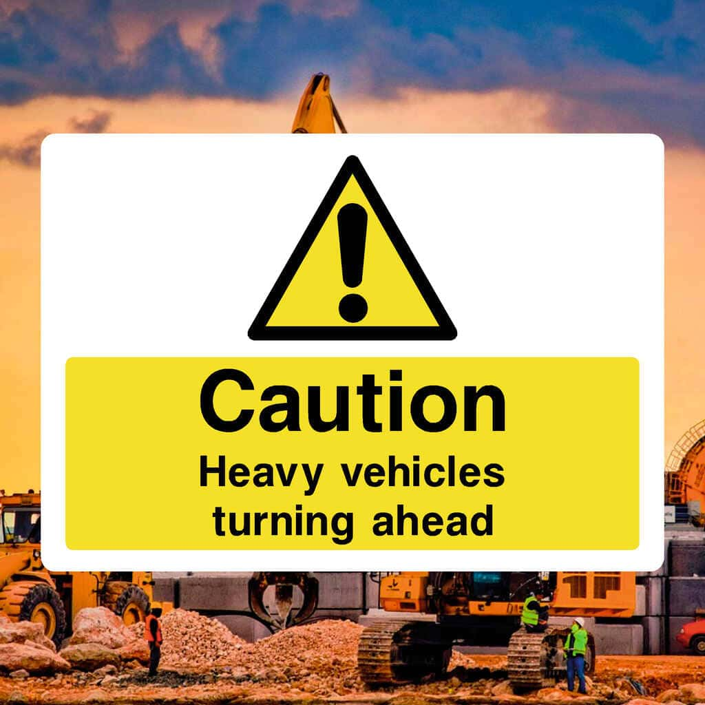 Heavy Vehicles Turning Ahead Sign - The Sign Shed