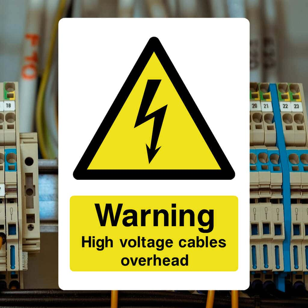 High Voltage Cables Overhead Sign - The Sign Shed