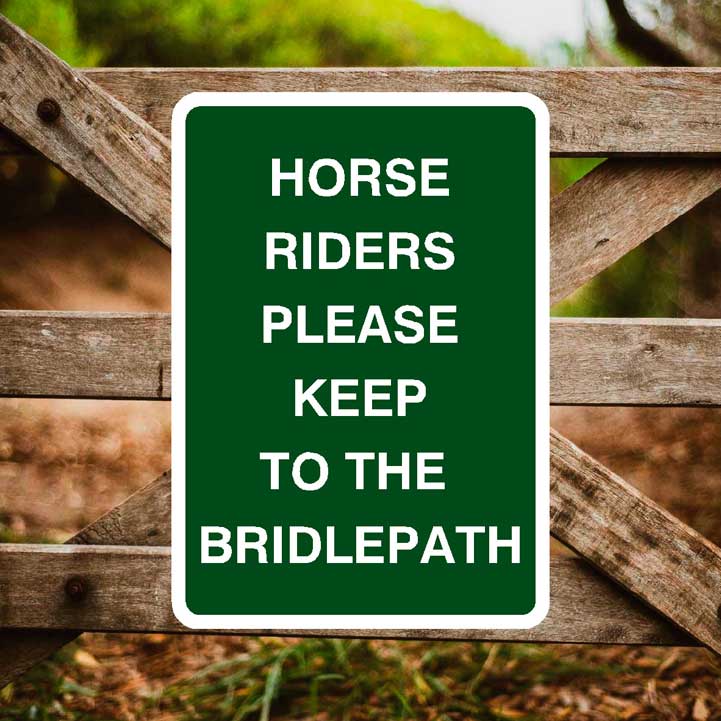 Horse Riders Please Keep To The Bridlepath Sign Portrait - The Sign Shed