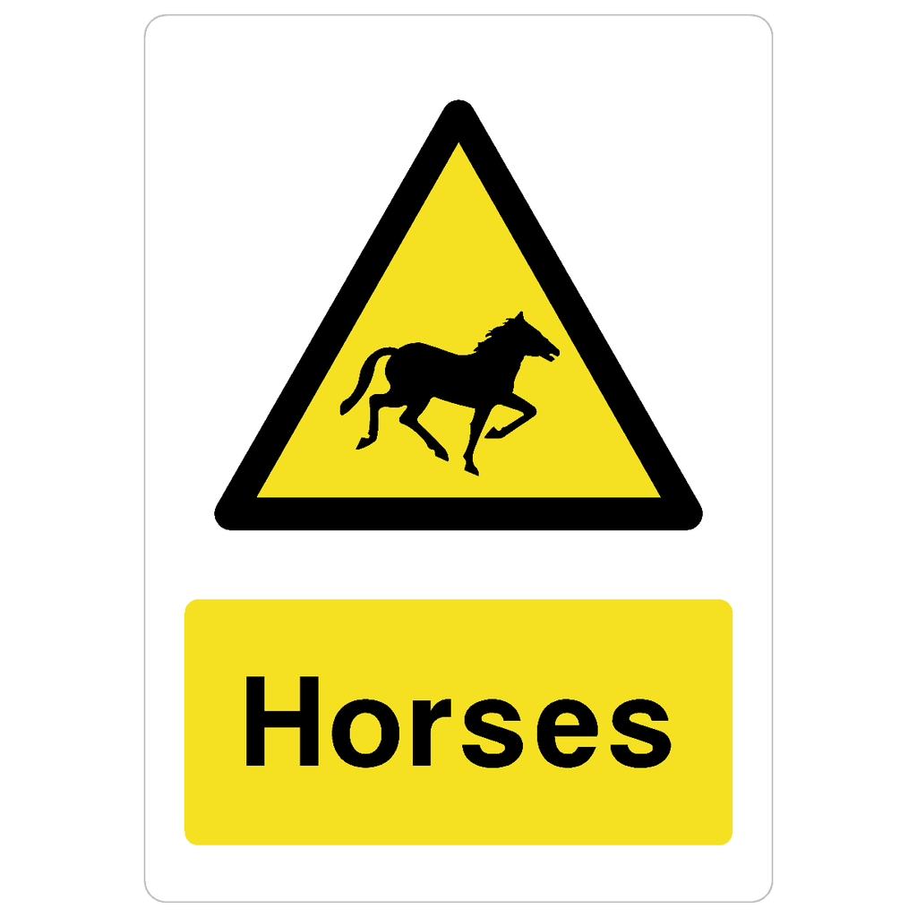 Horses Warning Sign - The Sign Shed