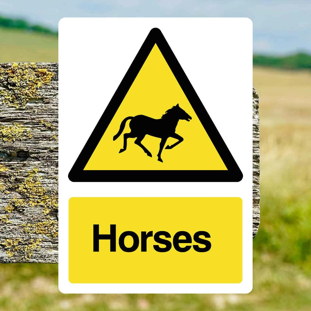 Horses Warning Sign - The Sign Shed