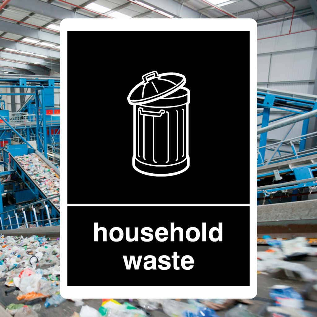 Household Waste Recycling Sign - The Sign Shed