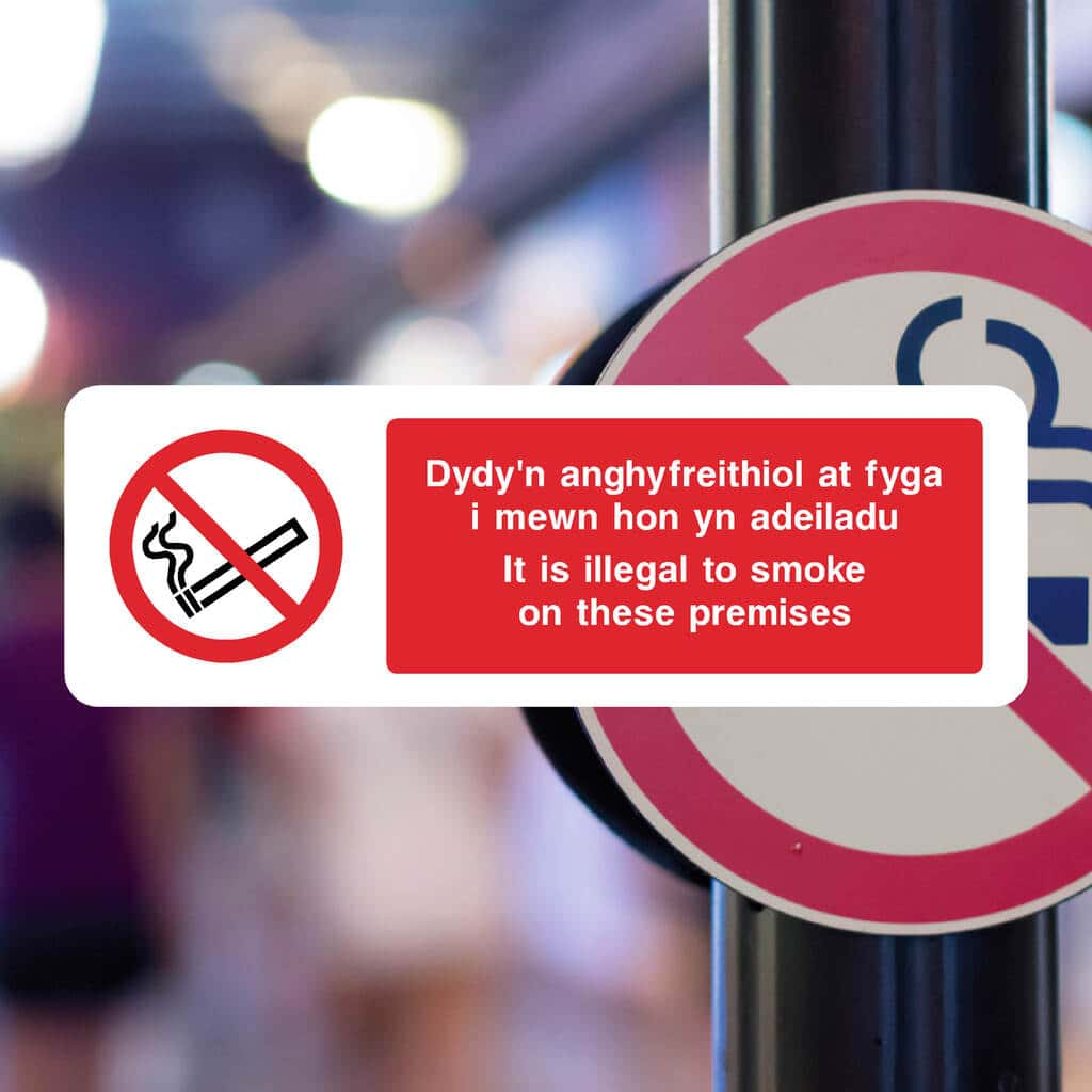 Illegal to Smoke No Smoking Welsh Sign - The Sign Shed