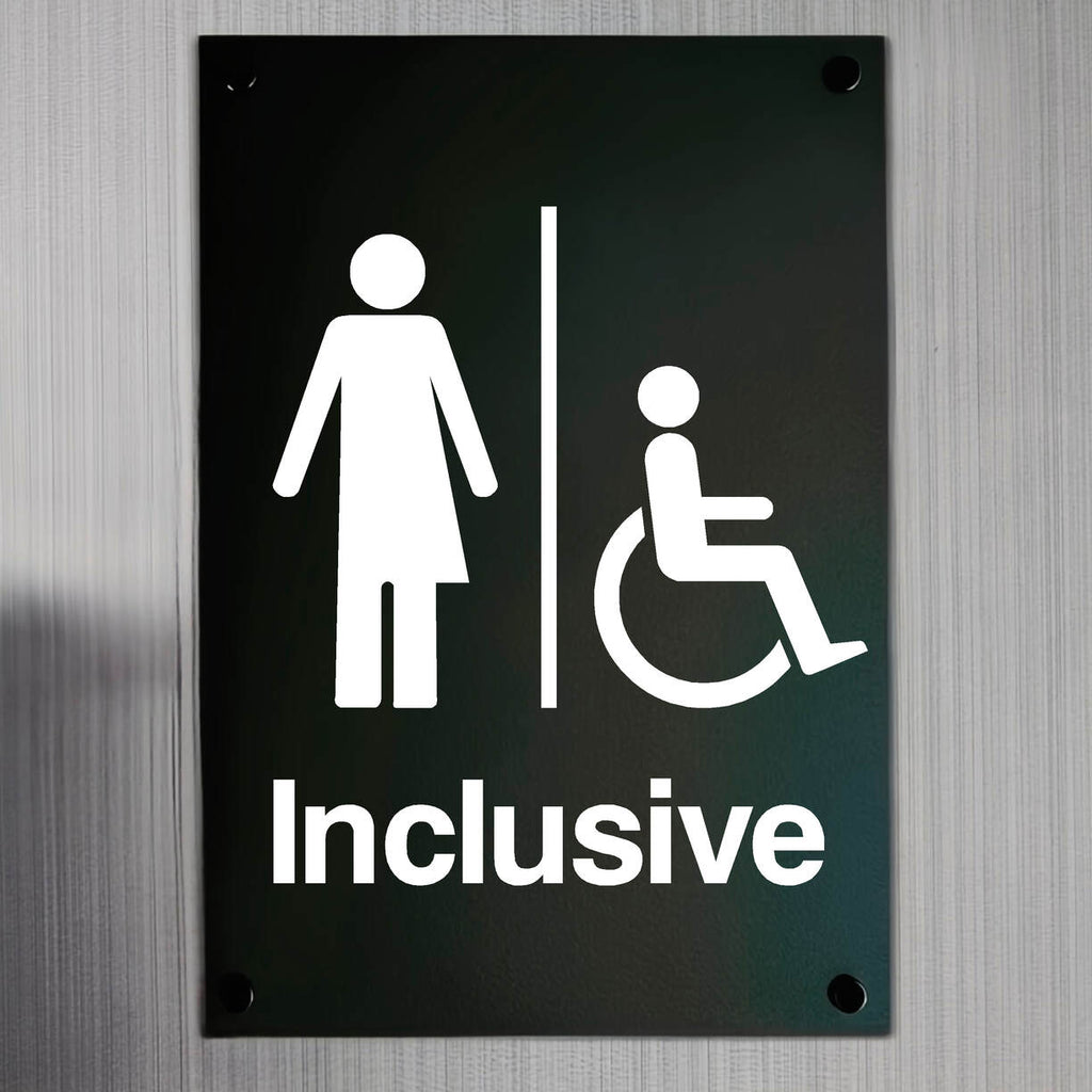 Inclusive Disabled Sign Midnight Black Portrait - The Sign Shed