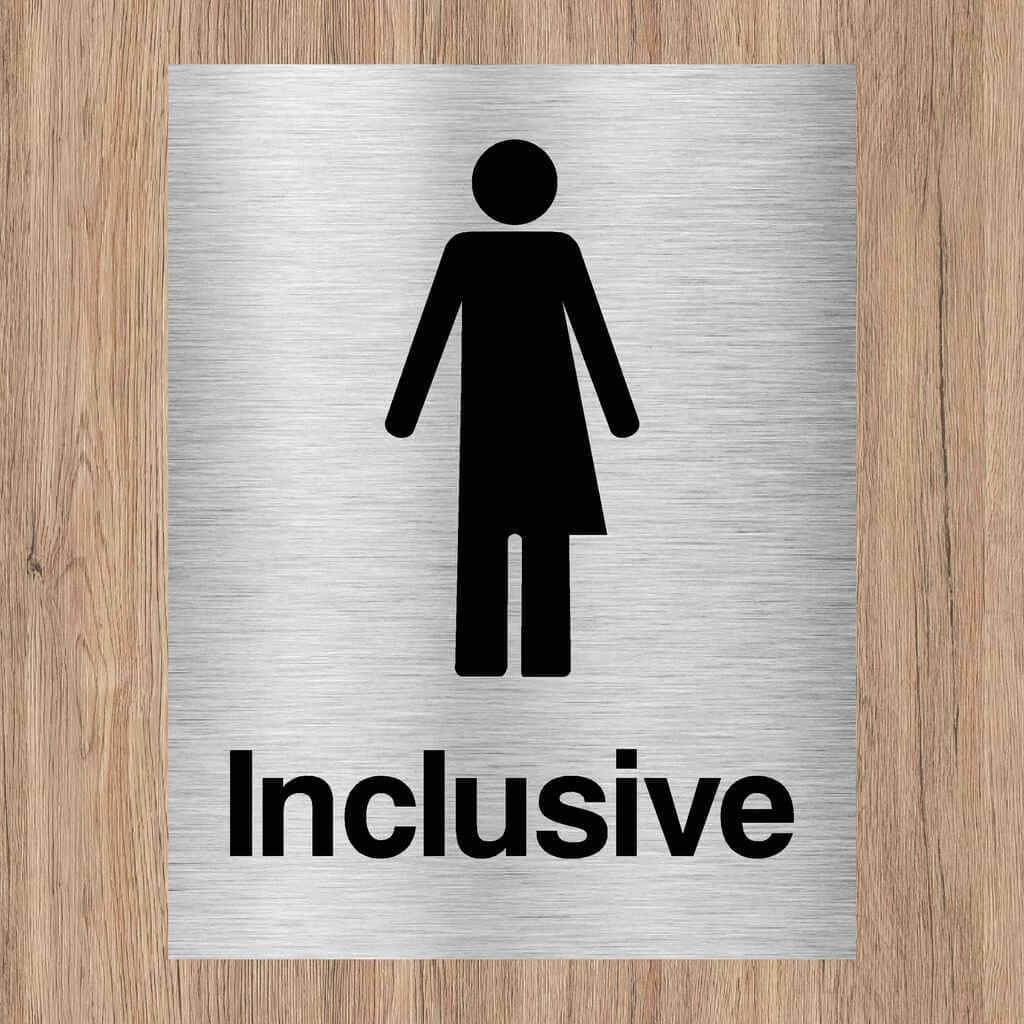 Inclusive Disabled Toilet Sign Brushed Aluminium - The Sign Shed