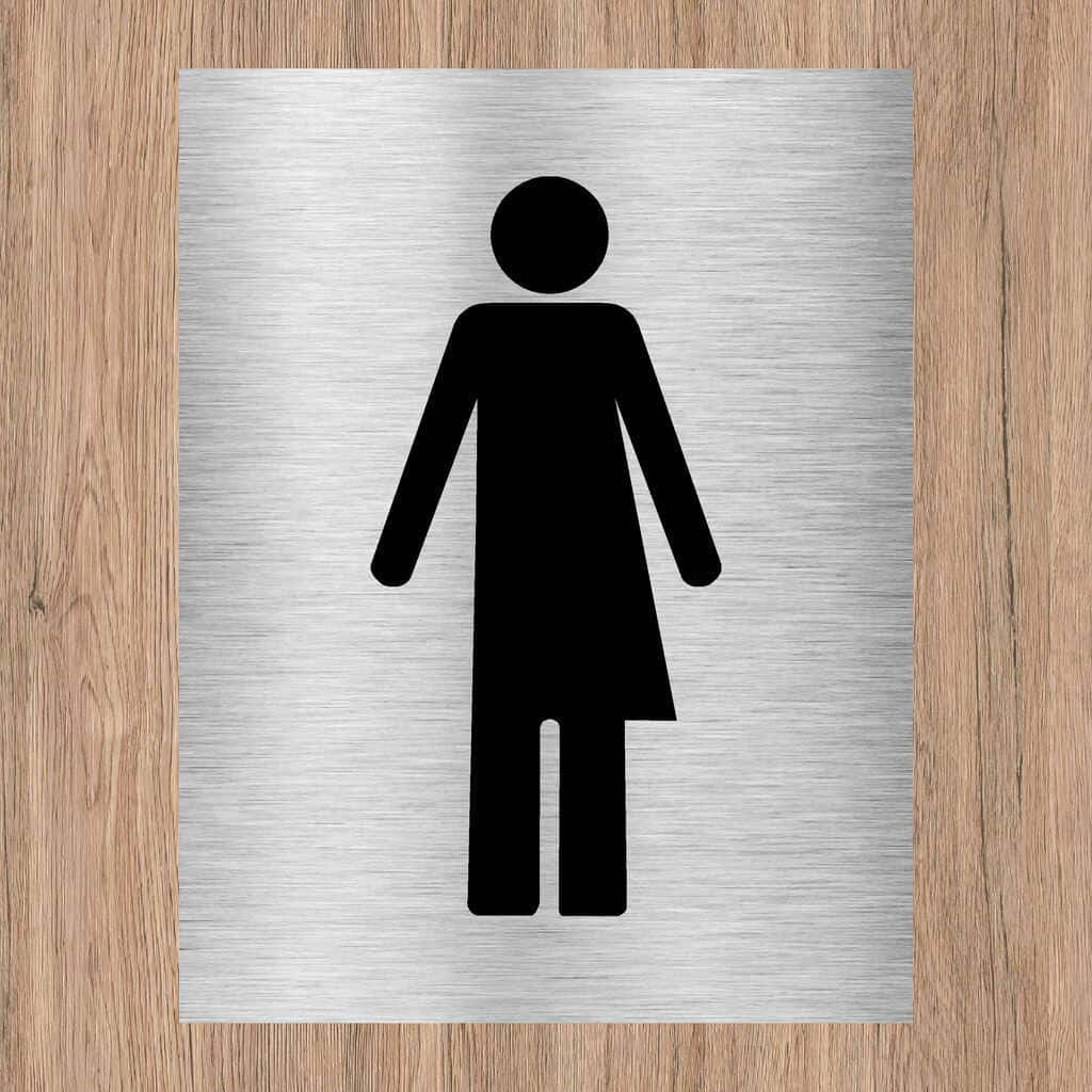 Inclusive Icon Toilet Sign Brushed Aluminium - The Sign Shed