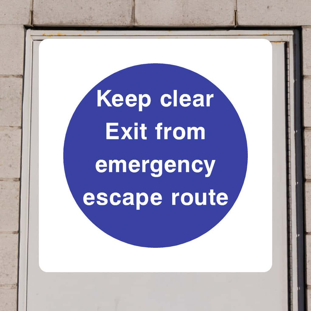 Keep Clear Exit From Emergency Escape Route Sign - The Sign Shed