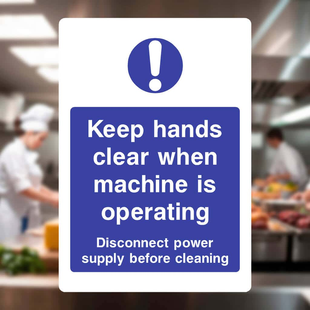 Keep Hands Clear When Machine Operating Sign - The Sign Shed