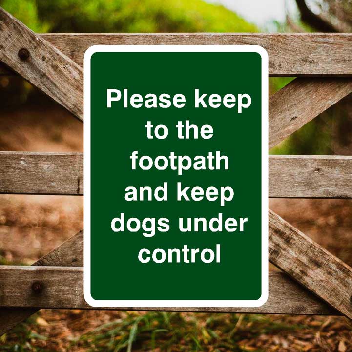 Keep To The Footpath And Keep Dogs Under Control Sign - The Sign Shed