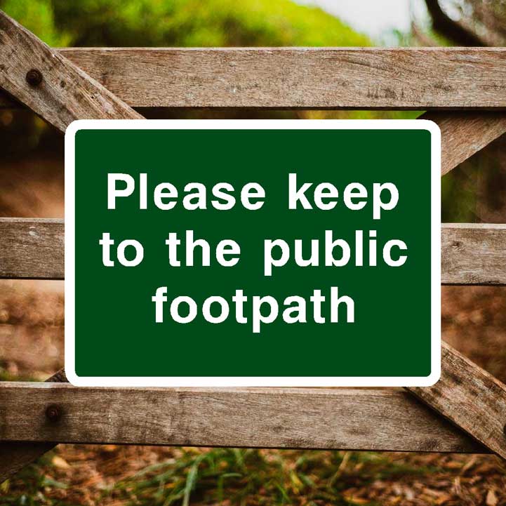 Keep To The Public Footpath Sign - The Sign Shed