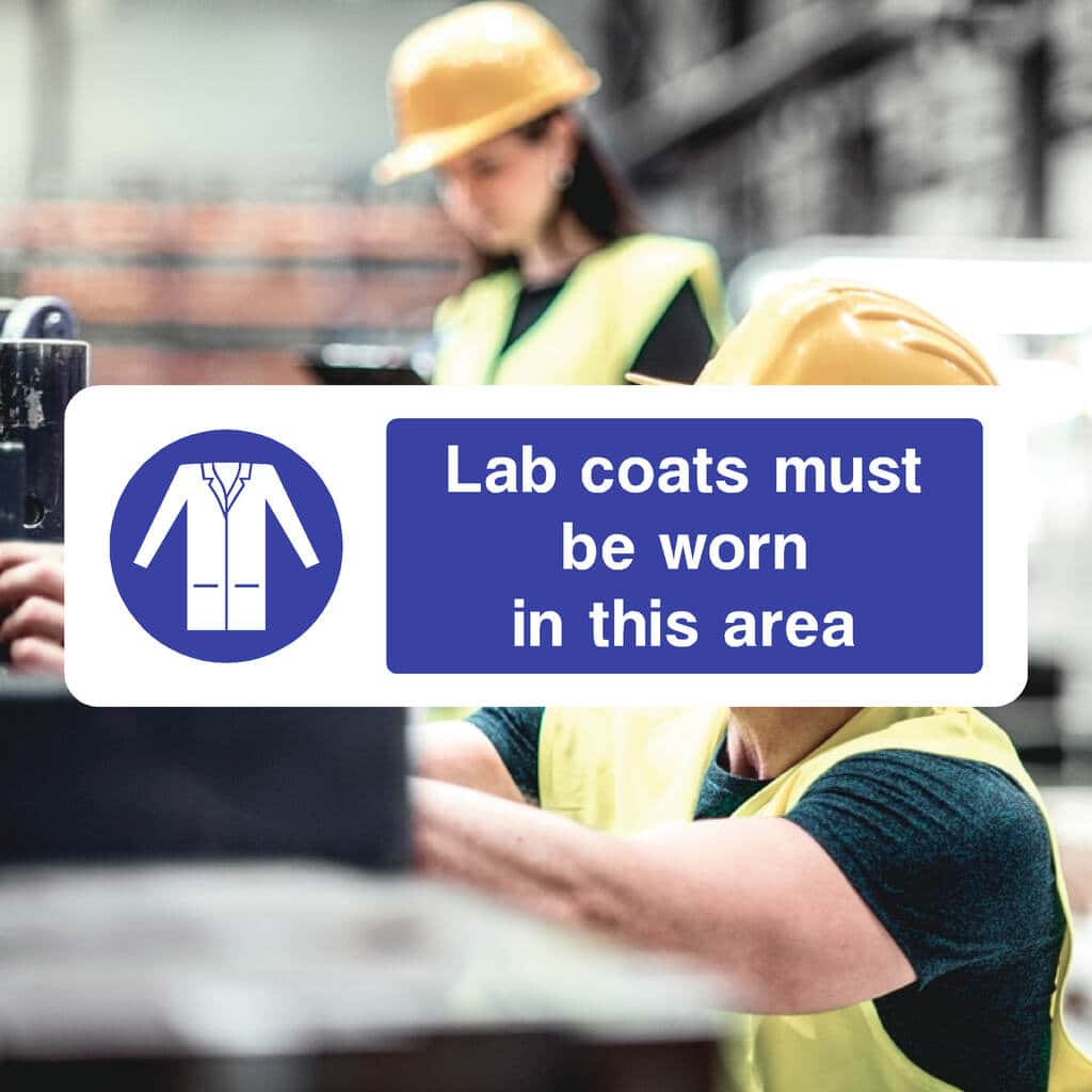 Lab Coats Must Be Worn In This Area Sign - The Sign Shed