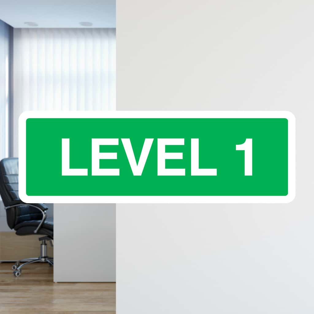 Level 1 Floor Identification Sign - The Sign Shed