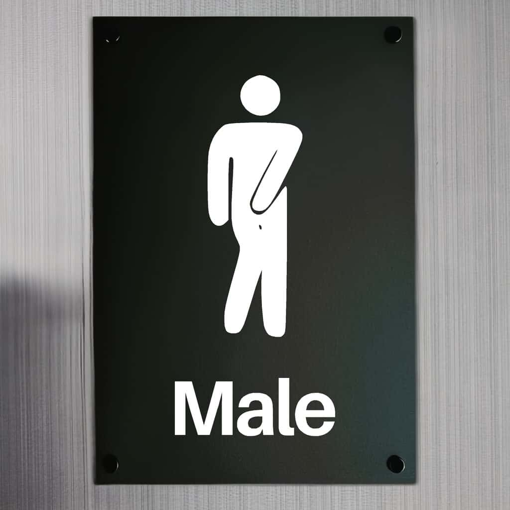 Male Toilet Sign Midnight Black Portrait