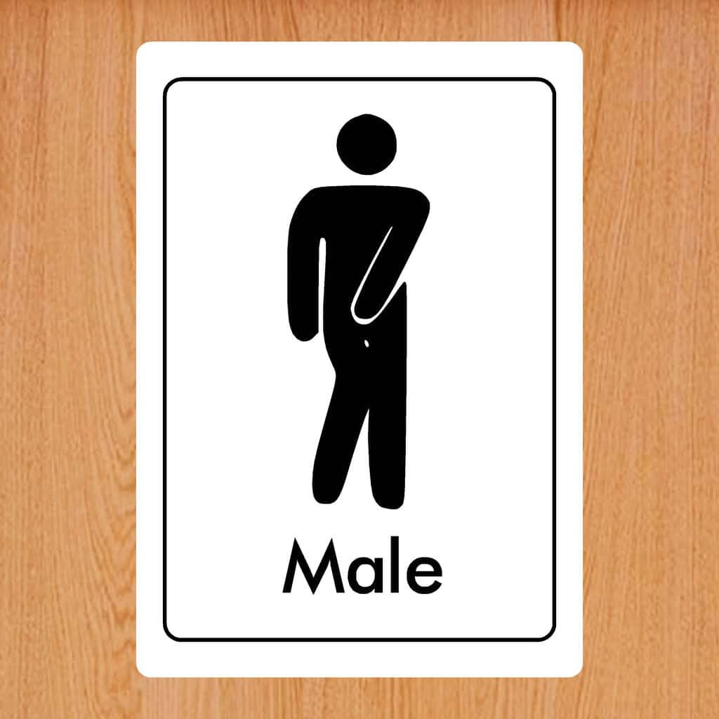 Male White Toilet Sign - The Sign Shed