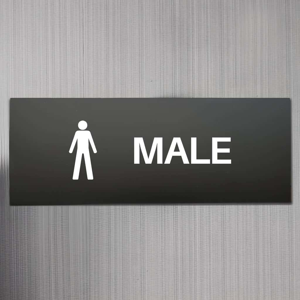 Mens Toilet Door Sign Midnight Black Landscape - The Sign Shed