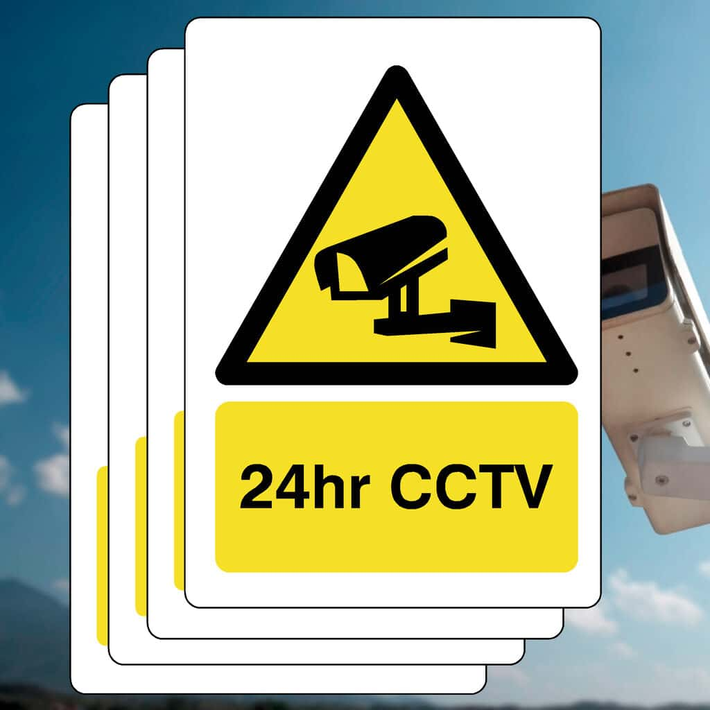 Multipack 24 Hour CCTV Sign Pack of 5 - The Sign Shed