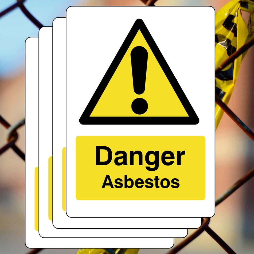 Multipack Asbestos Warning Sign 5 Pack - The Sign Shed