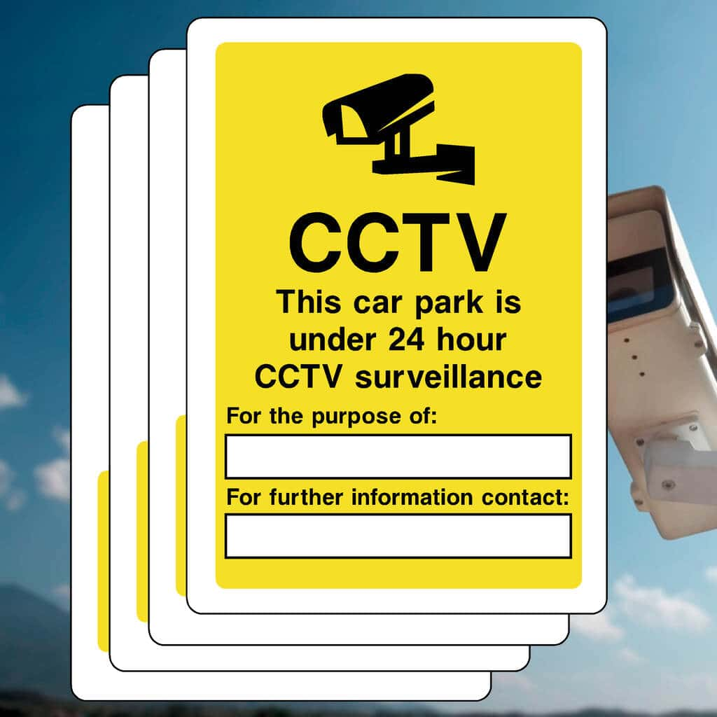 Multipack CCTV Car Park Surveillance Sign | 5 Pack - The Sign Shed