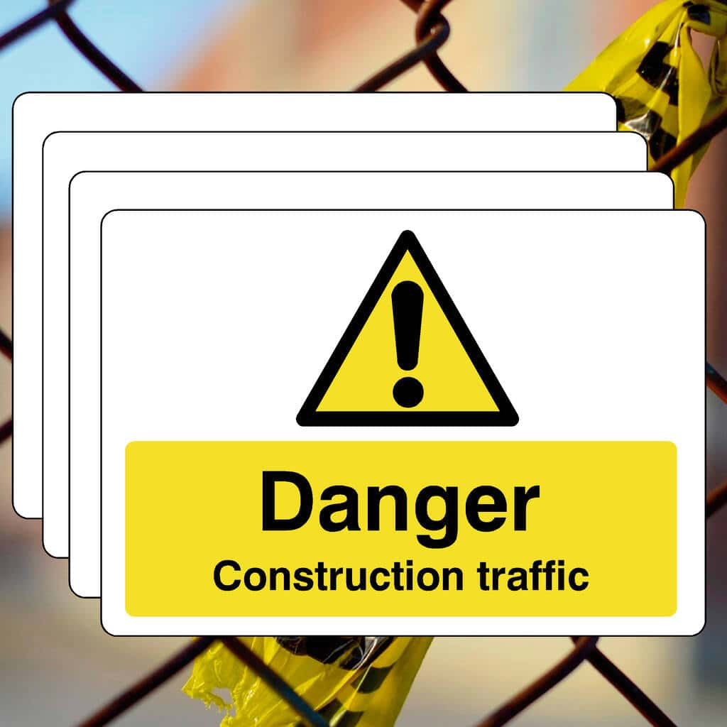 Multipack Construction Traffic Sign 400 x 300mm 5 Pack - The Sign Shed