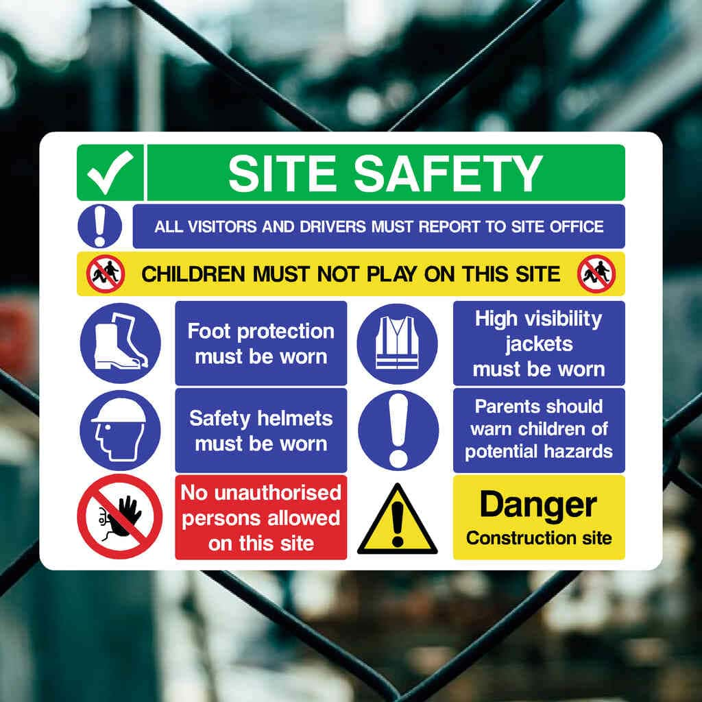 Multipack D Site Safety Sign 400 x 300mm 50 Pack - The Sign Shed