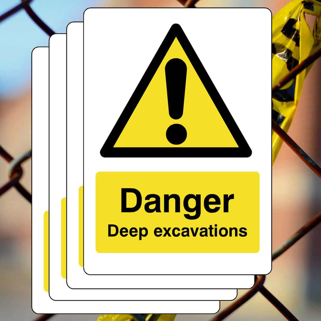 Multipack Deep Excavations Sign 400 x 300mm 5 Pack - The Sign Shed