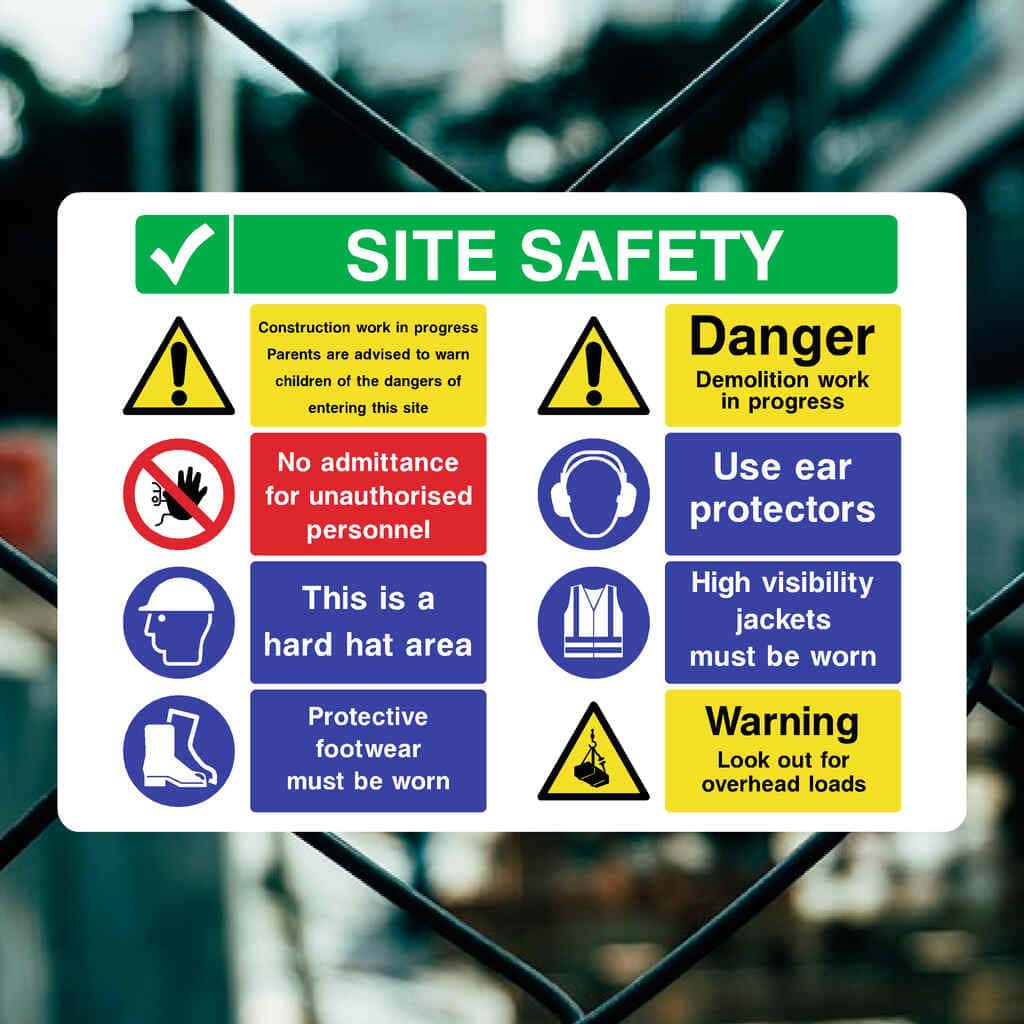 MULTIPACK F Site Safety Sign 400 x 300mm 50 Pack - The Sign Shed