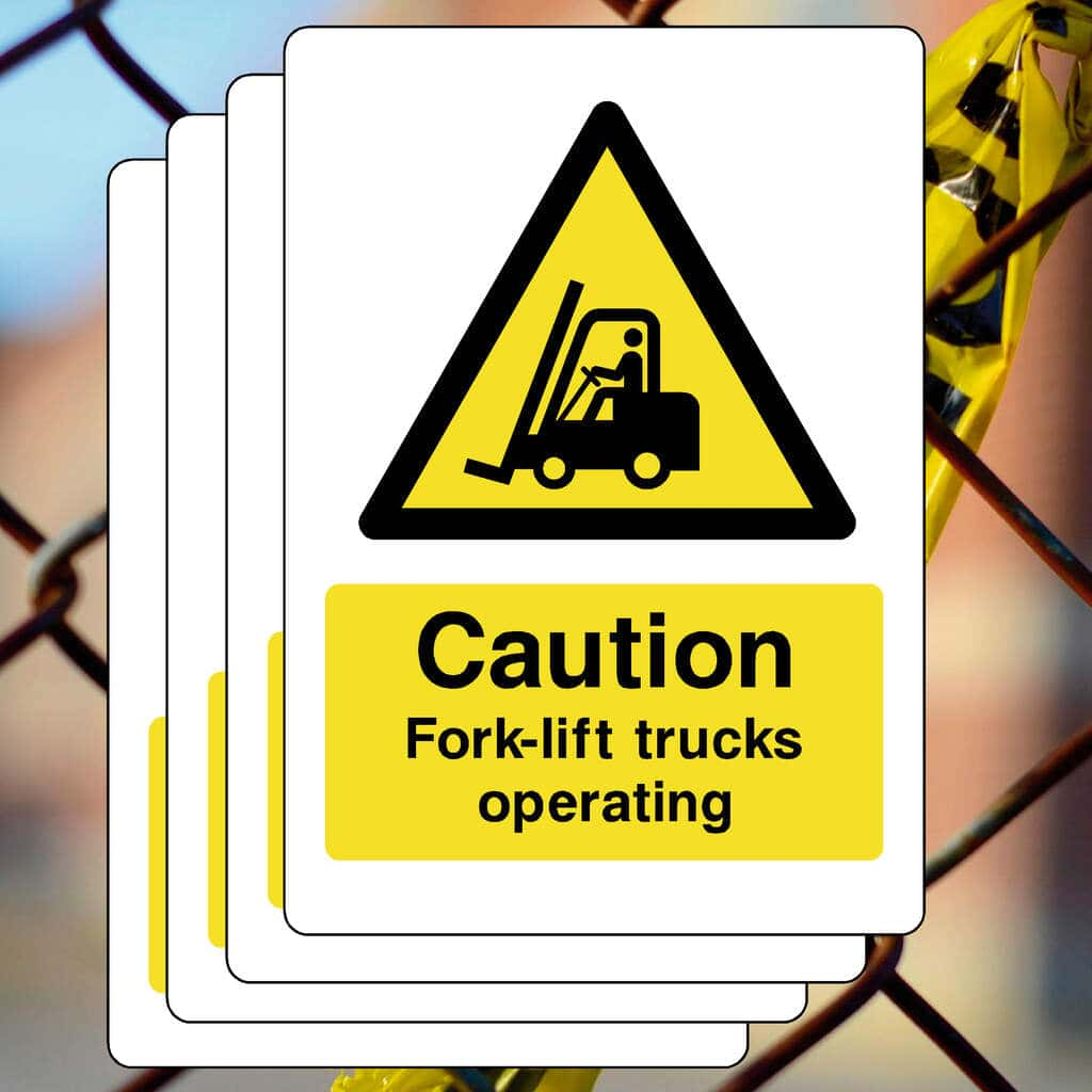 Multipack Fork - Lift Trucks Operating Sign 400 x 300mm 5 Pack - The Sign Shed